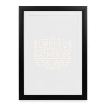 Skiing ski funny quotes sarcastic introvert skier - Framed poster (27 × 37 cm) - black - Front