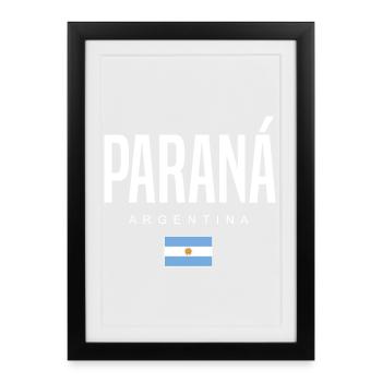 Paraná Argentine Argentin - Affiche encadrée (27 × 37 cm) - noir - Devant