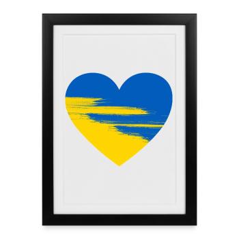 Cœur d’Ukraine - Affiche encadrée (27 × 37 cm) - noir - Devant