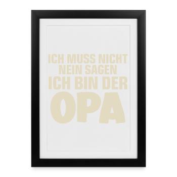 Grand-père - Affiche encadrée (27 × 37 cm) - noir - Devant