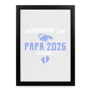 Promotion to Dad 2026 loading - Framed poster (27 × 37 cm) - black - Front