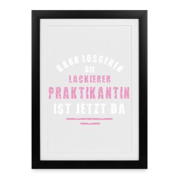Peintre Stagiaire Remerciement Stage Atelier de peinture - Affiche encadrée (27 × 37 cm) - noir - Devant