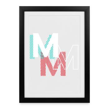 M Lettering Cadeaux - Affiche encadrée (27 × 37 cm) - noir - Devant