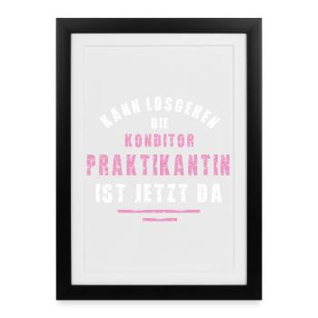 Confiseur Stagiaire Remerciement Stage Confiserie - Affiche encadrée (27 × 37 cm) - noir - Devant