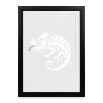 Chameleon pastel tribal art - Framed poster (27 × 37 cm) - black - Front