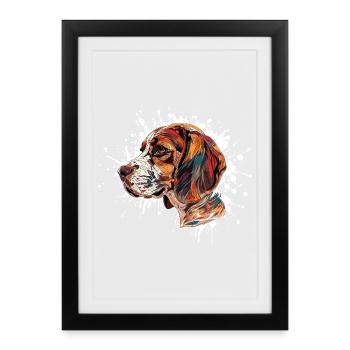 Beagle Color Explosion - Framed poster (27 × 37 cm) - black - Front