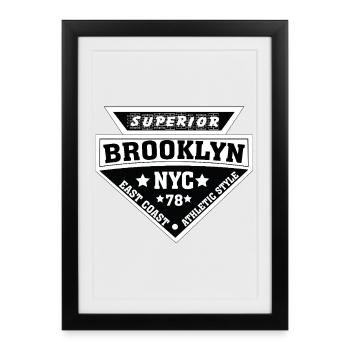 Bouclier Brooklyn NYC Athlétique - Affiche encadrée (27 × 37 cm) - noir - Devant