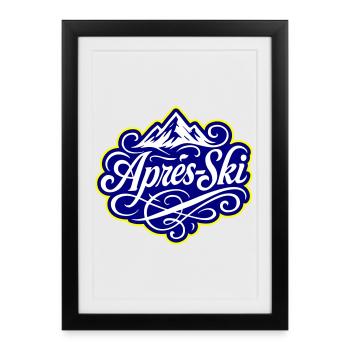 Après-ski Montagnes Alpes - Affiche encadrée (27 × 37 cm) - noir - Devant