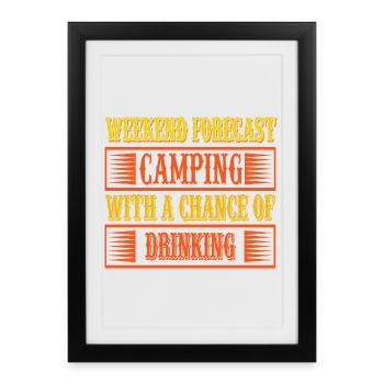 Perspectives du week-end de camping - Affiche encadrée (27 × 37 cm) - noir - Devant