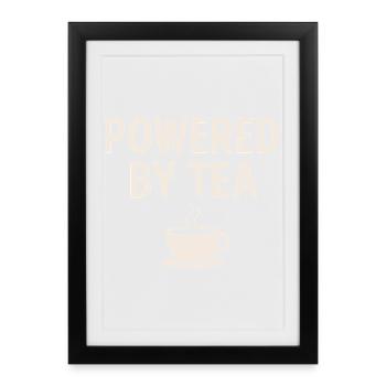 Powered by Tea Mug - Framed poster (27 × 37 cm) - black - Front