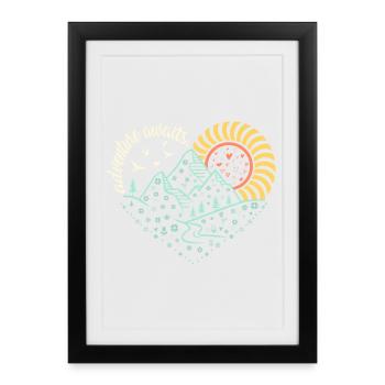 Adventure Awaits – Glowing Night-Hike Vibe - Framed poster (27 × 37 cm) - black - Front