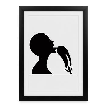 Amour aubergine - Affiche encadrée (27 × 37 cm) - noir - Devant