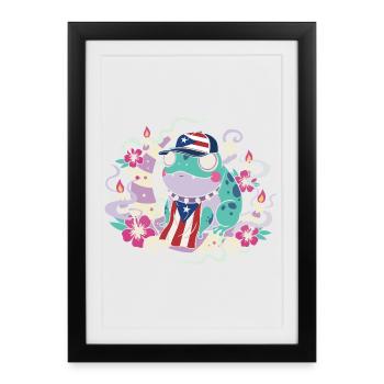 Pastel Goth Kawaii Coqui Puerto Rico - Framed poster (27 × 37 cm) - black - Front