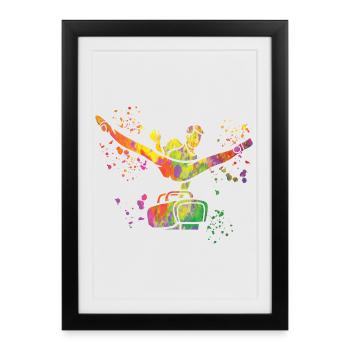 artistic gymnastics pommel horse gymnast - Framed poster (27 × 37 cm) - black - Front
