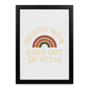 Groovy Pride Retro Égalité Queer Histoire - Affiche encadrée (27 × 37 cm) - noir - Devant