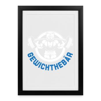 Gym HALTÉROPHILIE Fun - Affiche encadrée (27 × 37 cm) - noir - Devant