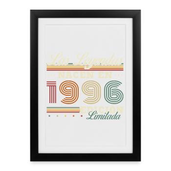 30 Années 1996 Vintage Rétro Anniversaire - Affiche encadrée (27 × 37 cm) - noir - Devant