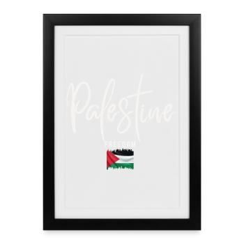 J’aime la Palestine, la Palestine libre - Affiche encadrée (27 × 37 cm) - noir - Devant