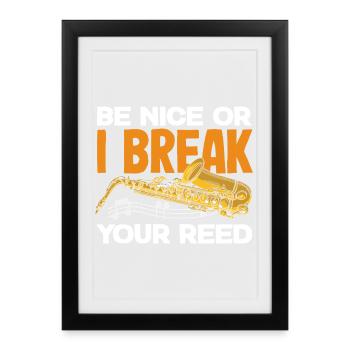 Saxophone - Framed poster (27 × 37 cm) - black - Front