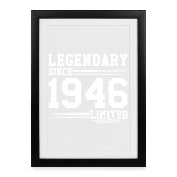 Legendary since 1946 80 Years Gift Birthday - Framed poster (27 × 37 cm) - black - Front
