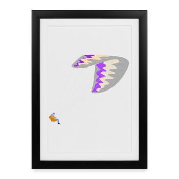 Parapente - Affiche encadrée (27 × 37 cm) - noir - Devant