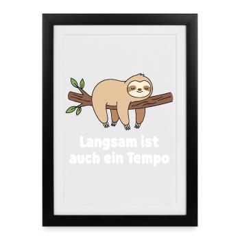 Conception du tempo du paresseux lent - Affiche encadrée (27 × 37 cm) - noir - Devant