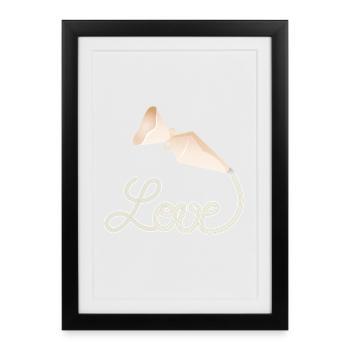 Sac à douille écrit « Amour » – un motif décoratif charmant - Affiche encadrée (27 × 37 cm) - noir - Devant
