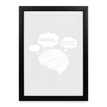 Brain Thoughts Comic - Framed poster (27 × 37 cm) - black - Front
