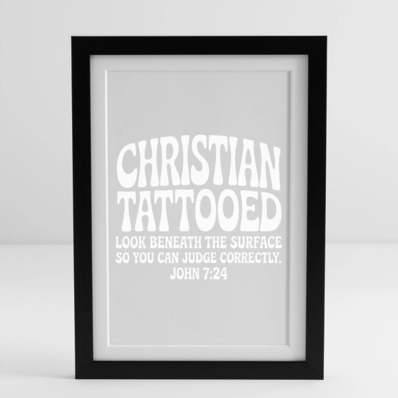 Christian Tattooed Look Beneath Surface Framed poster (27 × 37 cm)