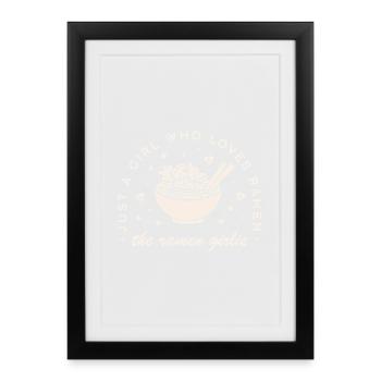 Citations drôles sur la cuisine japonaise des amateurs de ramen - Affiche encadrée (27 × 37 cm) - noir - Devant