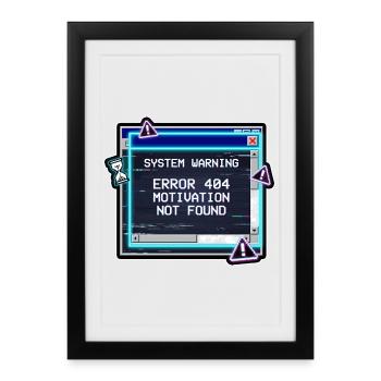 Erreur 404 : Bug de motivation - Affiche encadrée (27 × 37 cm) - noir - Devant