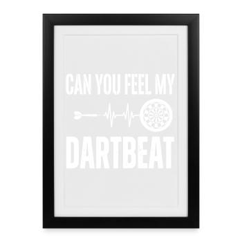 Darts "Can you fell my Dartbeat" Heartbeat Tote Bag - Framed poster (27 × 37 cm) - black - Front