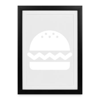 Hamburgers, burgers - Affiche encadrée (27 × 37 cm) - noir - Devant