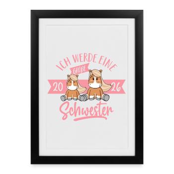 I'm going to be big sister – bangs girl baby - Framed poster (27 × 37 cm) - black - Front