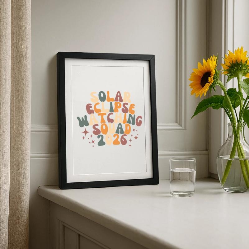 Solar Eclipse Watching Squad 2026 Framed poster (27 × 37 cm)