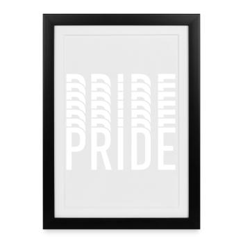 Pride Typography in Color Clusters - Framed poster (27 × 37 cm) - black - Front
