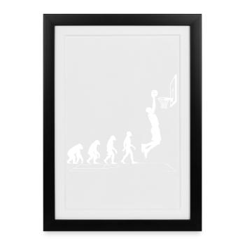 Evolution of dunking on court basketball - Framed poster (27 × 37 cm) - black - Front