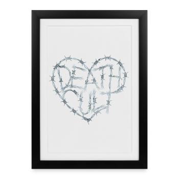 Death Cut Heart of Barbed Wire Dark Gothic Love - Affiche encadrée (27 × 37 cm) - noir - Devant