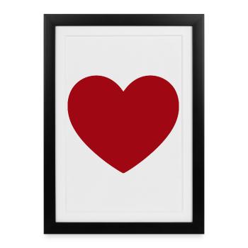 Valentinstag Herz rot Geschenk Valentinstag - Gerahmtes Poster (27 × 37 cm) - Schwarz - Vorne