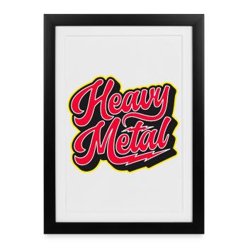 Heavy Metal Bold 3D Script - Affiche encadrée (27 × 37 cm) - noir - Devant