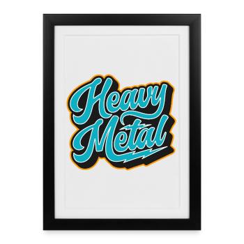 Heavy Metal Retro Script - Framed poster (27 × 37 cm) - black - Front