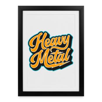 Heavy Metal Bold Script Logo - Affiche encadrée (27 × 37 cm) - noir - Devant