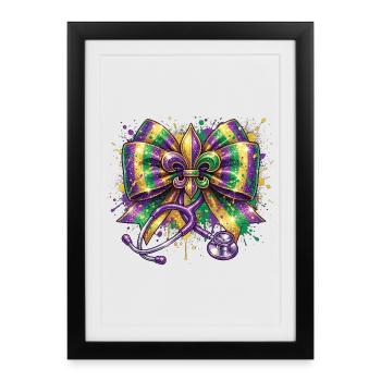 Mardi Gras Nurse Doctor Fleur De Lys - Framed poster (27 × 37 cm) - black - Front
