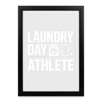 Laundry Day Athlete Wäsche Humor - Framed poster (27 × 37 cm) - black - Front