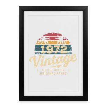 Génial depuis 1972 cadeau anniversaire 1972 - Affiche encadrée (27 × 37 cm) - noir - Devant