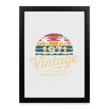Génial depuis 1971 cadeau anniversaire 1971 - Affiche encadrée (27 × 37 cm) - noir - Devant