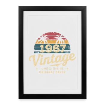Génial depuis 1967 cadeau anniversaire 1967 - Affiche encadrée (27 × 37 cm) - noir - Devant
