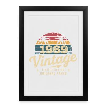 Génial depuis 1969 cadeau anniversaire 1969 - Affiche encadrée (27 × 37 cm) - noir - Devant