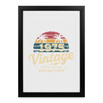 Génial depuis 1975 cadeau anniversaire 1975 - Affiche encadrée (27 × 37 cm) - noir - Devant