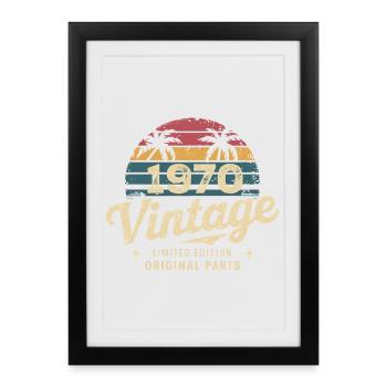 Génial depuis 1970 cadeau anniversaire 1970 - Affiche encadrée (27 × 37 cm) - noir - Devant